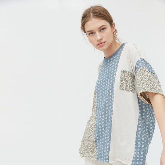 Urban Outfitters Tops - Urban Outfitters Vagabond Spliced Patterned Tee